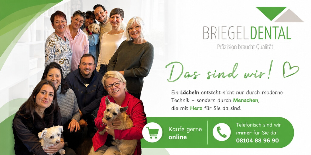 das ist ein Team Bild der Firma BRIEGELDENTAL mit David Briegel und seinem Team